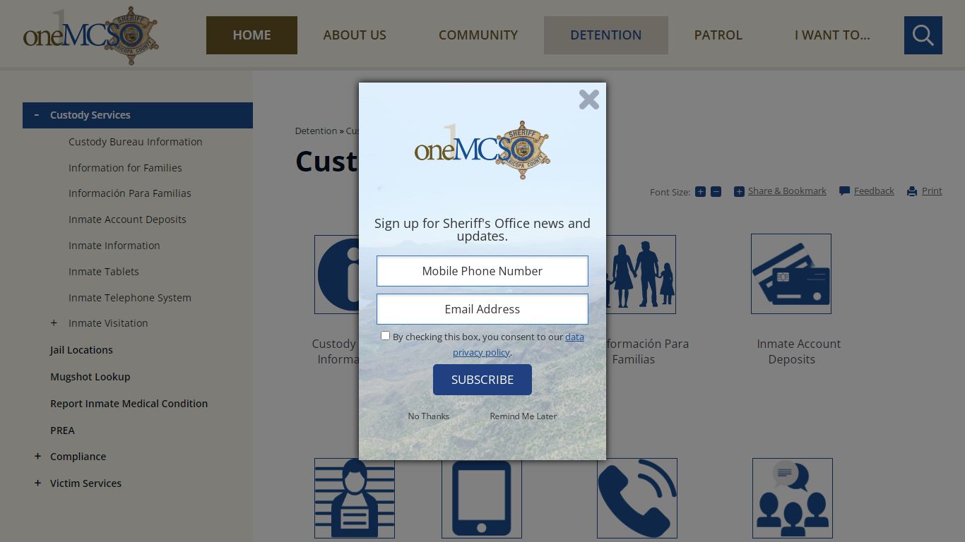 Custody Services | Maricopa County Sheriff's Office